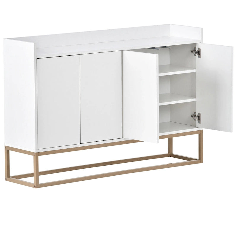 Bahut à 4 portes blanc/bleu/noir, pour 1 personne