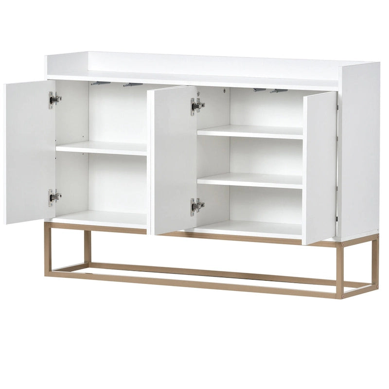 Bahut à 4 portes blanc/bleu/noir, pour 1 personne