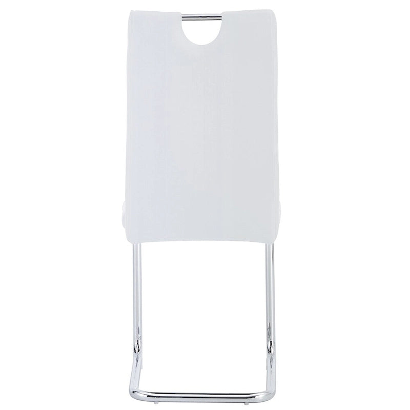 Chaises de salle à manger en similicuir, base en C chromée, lot de 4 (noir/blanc)