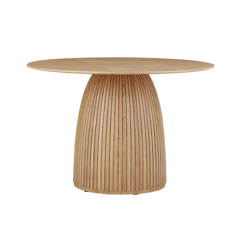 Table à manger ronde, naturel/noyer/noir, plateau en MDF, 4 à 8 places