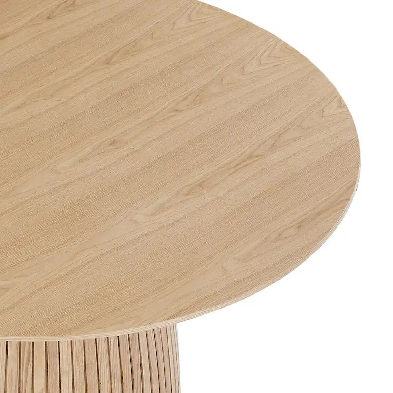 Table à manger ronde, naturel/noyer/noir, plateau en MDF, 4 à 8 places
