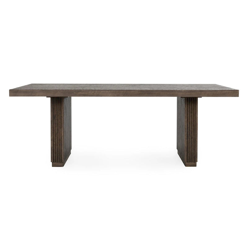Table à manger rectangulaire en pin recyclé marron, 8 places, style transitionnel