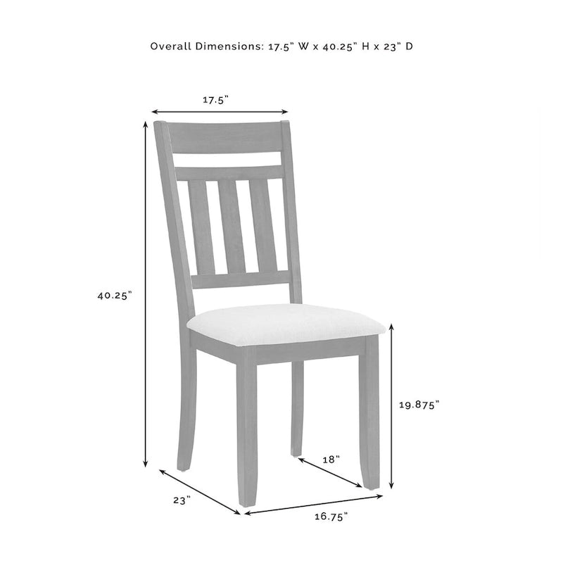 Lot de 4 chaises de salle à manger Slate avec dossier en lattes et assise en lin