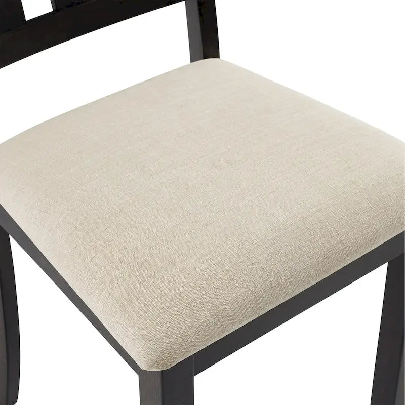 Lot de 4 chaises de salle à manger Slate avec dossier en lattes et assise en lin
