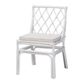 Chaise de salle à manger bohème en rotin blanc, unité