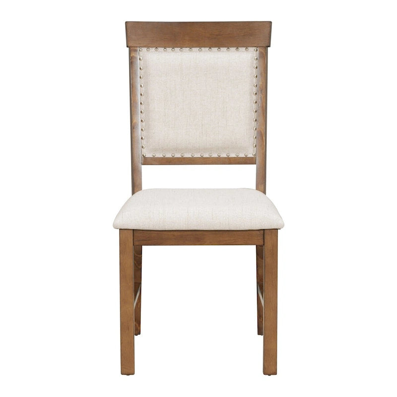 Salle à manger rétro extensible 5 pièces, blanc antique/noyer, 4-6 places