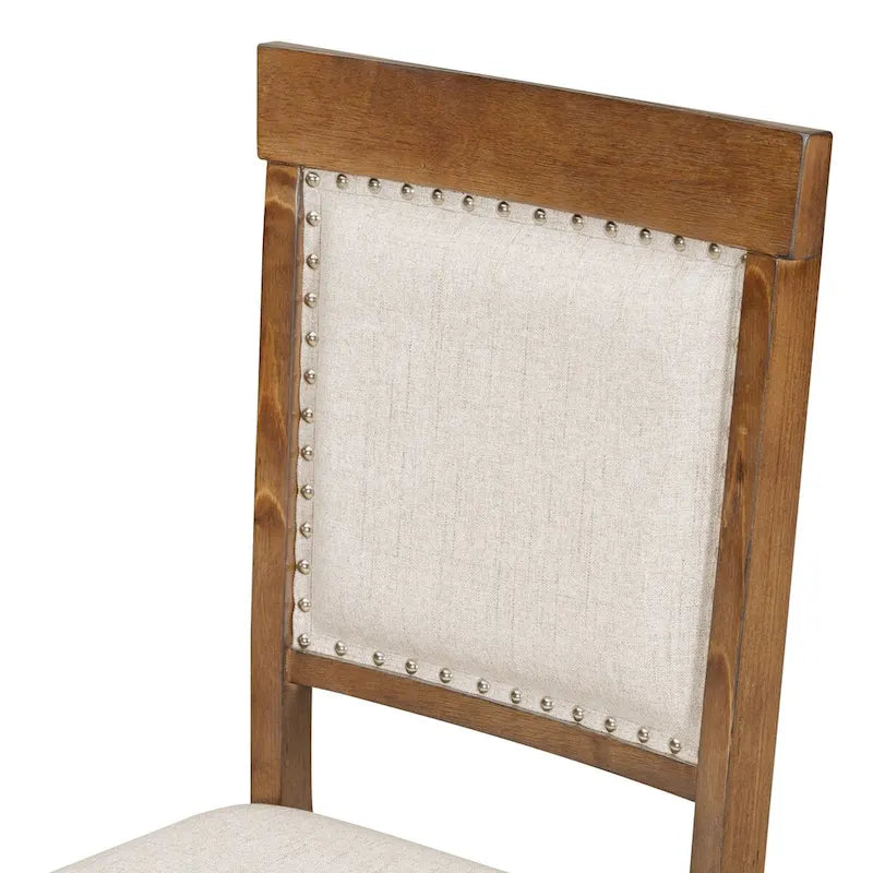 Salle à manger rétro extensible 5 pièces, blanc antique/noyer, 4-6 places