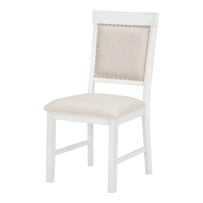 Salle à manger rétro extensible 5 pièces, blanc antique/noyer, 4-6 places