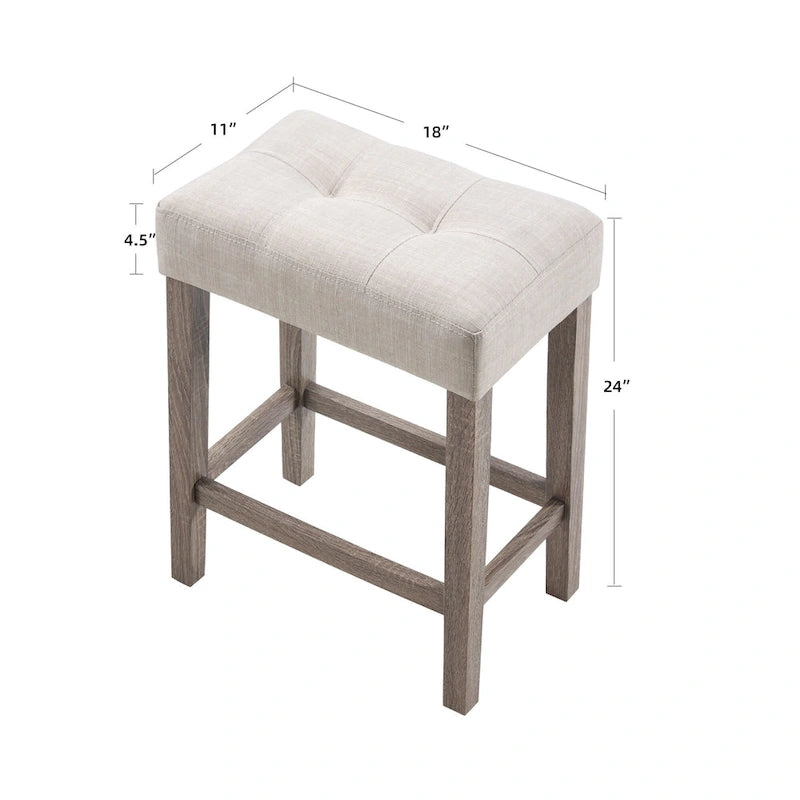 Ensemble table de bar et 6 tabourets rembourrés gris foncé/crème – 2 tables et 6 tabourets de bar rembourrés