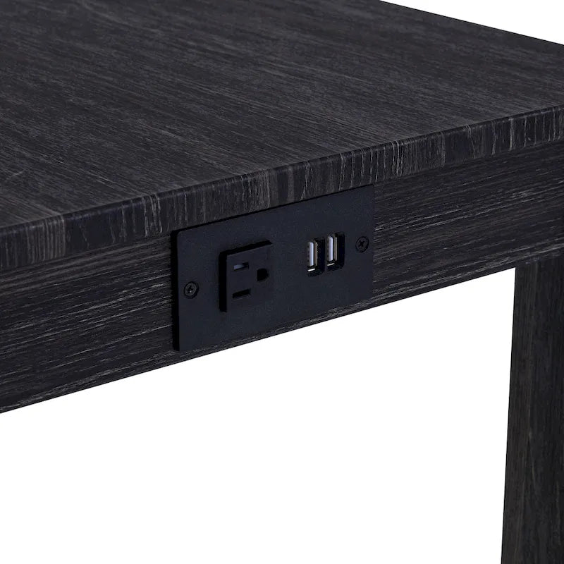 Ensemble table de bar et 6 tabourets rembourrés gris foncé/crème – 2 tables et 6 tabourets de bar rembourrés