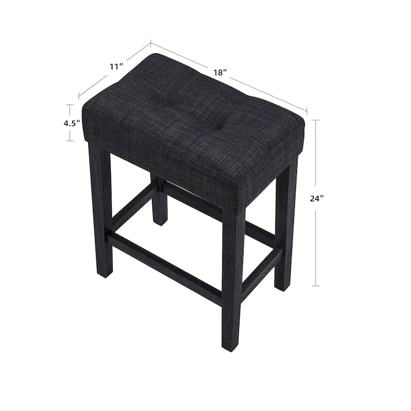 Ensemble table de bar et 6 tabourets rembourrés gris foncé/crème – 2 tables et 6 tabourets de bar rembourrés