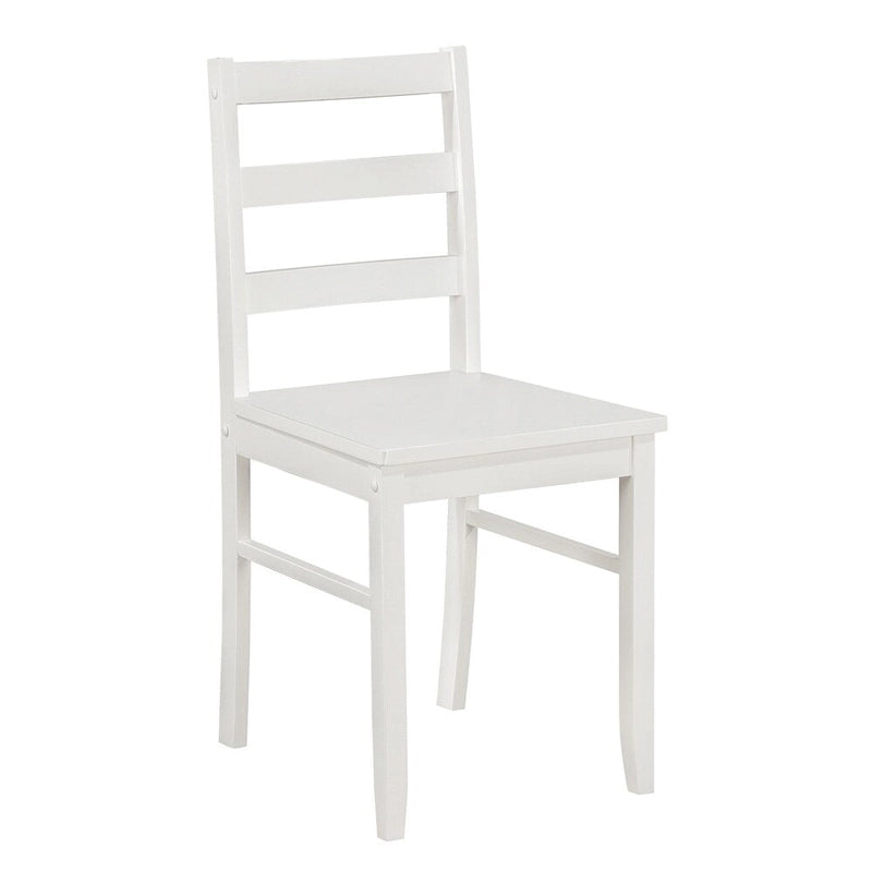 Ensemble de salle à manger rectangulaire blanc 5 places avec chaises à dossier échelle