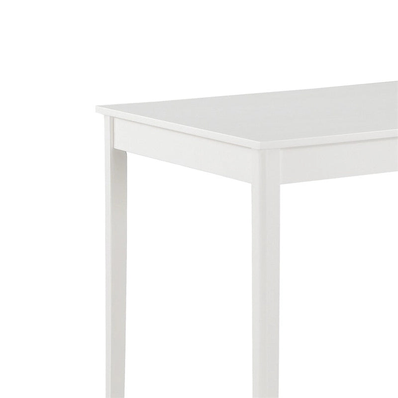 Ensemble de salle à manger rectangulaire blanc 5 places avec chaises à dossier échelle