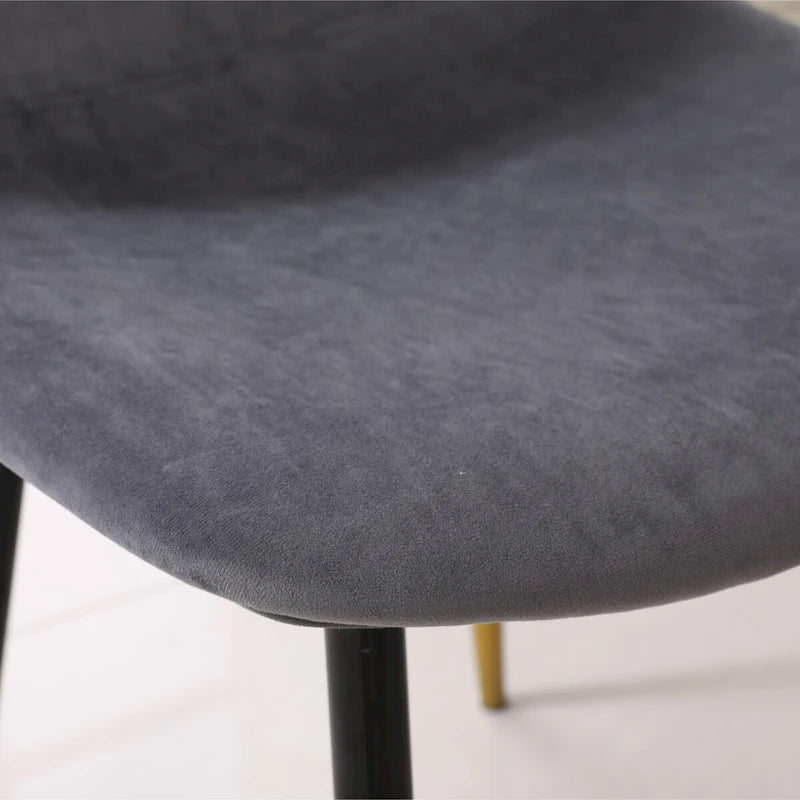 Ensemble de salle à manger rond 5 pièces en velours gris/bleu/vert/rose pour 4, piètement tréteau