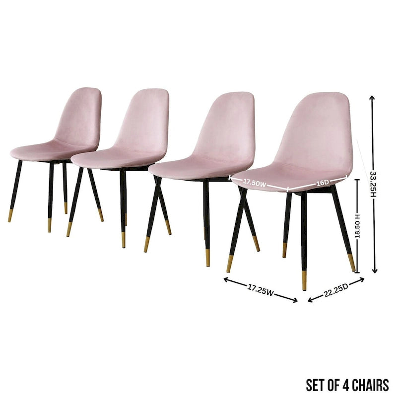 Ensemble de salle à manger rond 5 pièces en velours gris/bleu/vert/rose pour 4, piètement tréteau