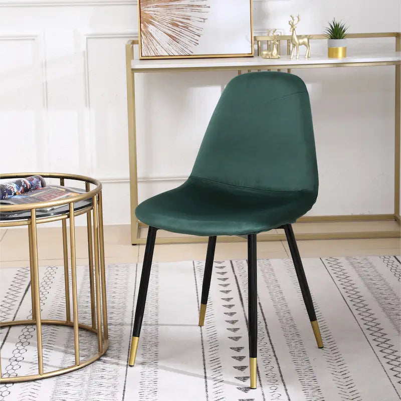 Ensemble de salle à manger rond 5 pièces en velours gris/bleu/vert/rose pour 4, piètement tréteau