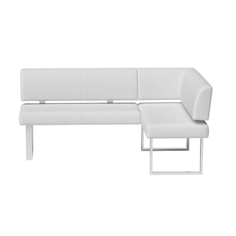 Banquette d'angle de salle à manger en similicuir blanc, simple, 1 personne