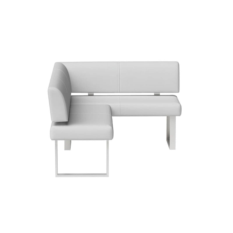 Banquette d'angle de salle à manger en similicuir blanc, simple, 1 personne