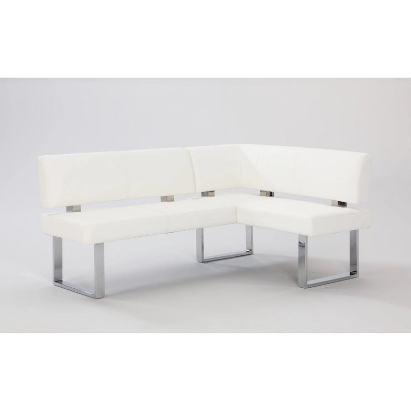 Banquette d'angle de salle à manger en similicuir blanc, simple, 1 personne